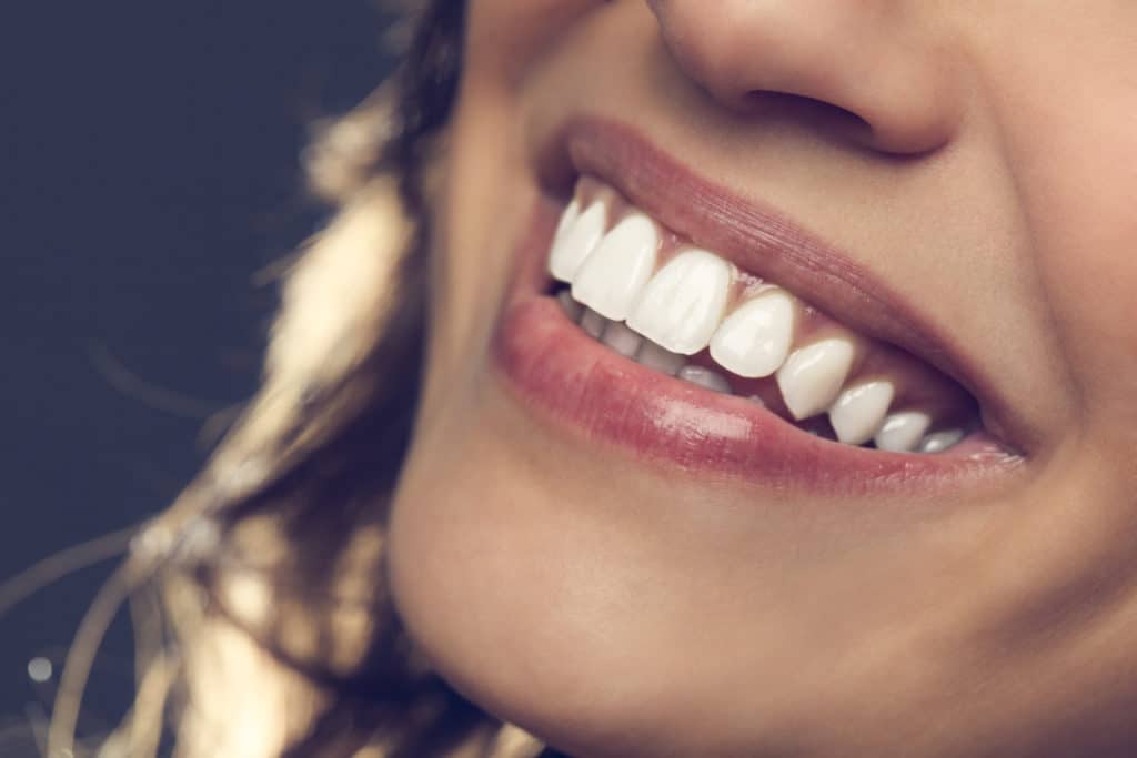 Beautiful smile, close up photo of woman's teeth